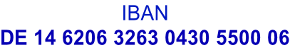 IBAN DE 14 6206 3263 0430 5500 06